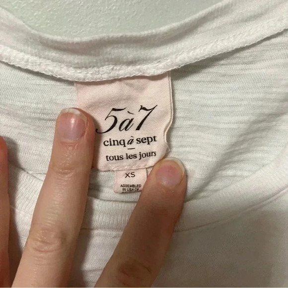 Cinq à sept 5 à 7 White  Cotton ruffle top - Picture 4 of 4